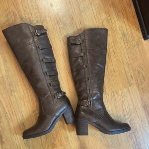Baretraps Gyllan Boot Strappy Brown Sz 7
